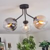 Gastor Plafoniera, Lampada a sfera 42 cm Ambrato, Chiaro, Grigio fumo, 3-Luci