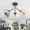 Gastor Plafoniera, Lampada a sfera 42 cm Ambrato, Chiaro, Grigio fumo, 3-Luci