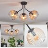 Koyoto Plafoniera, Lampada a sfera Ambrato, Chiaro, 3-Luci