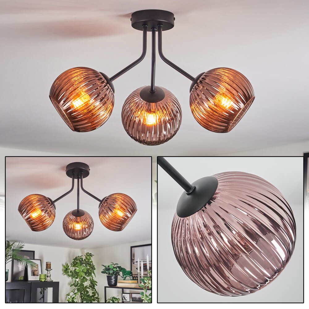 Koyoto Plafoniera, Lampada a sfera Ramato, 3-Luci main product photo