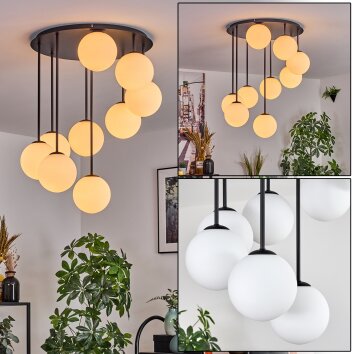 Gastor Plafoniera, Lampada a sfera Bianco, 9-Luci