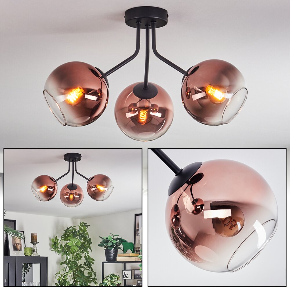 Koyoto Plafoniera, Lampada a sfera Chiaro, Ramato, 3-Luci main product photo