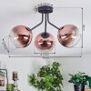 Koyoto Plafoniera, Lampada a sfera Chiaro, Ramato, 3-Luci