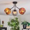 Ripoll Plafoniera, Lampada a sfera Oro, Ramato, Grigio fumo, 3-Luci