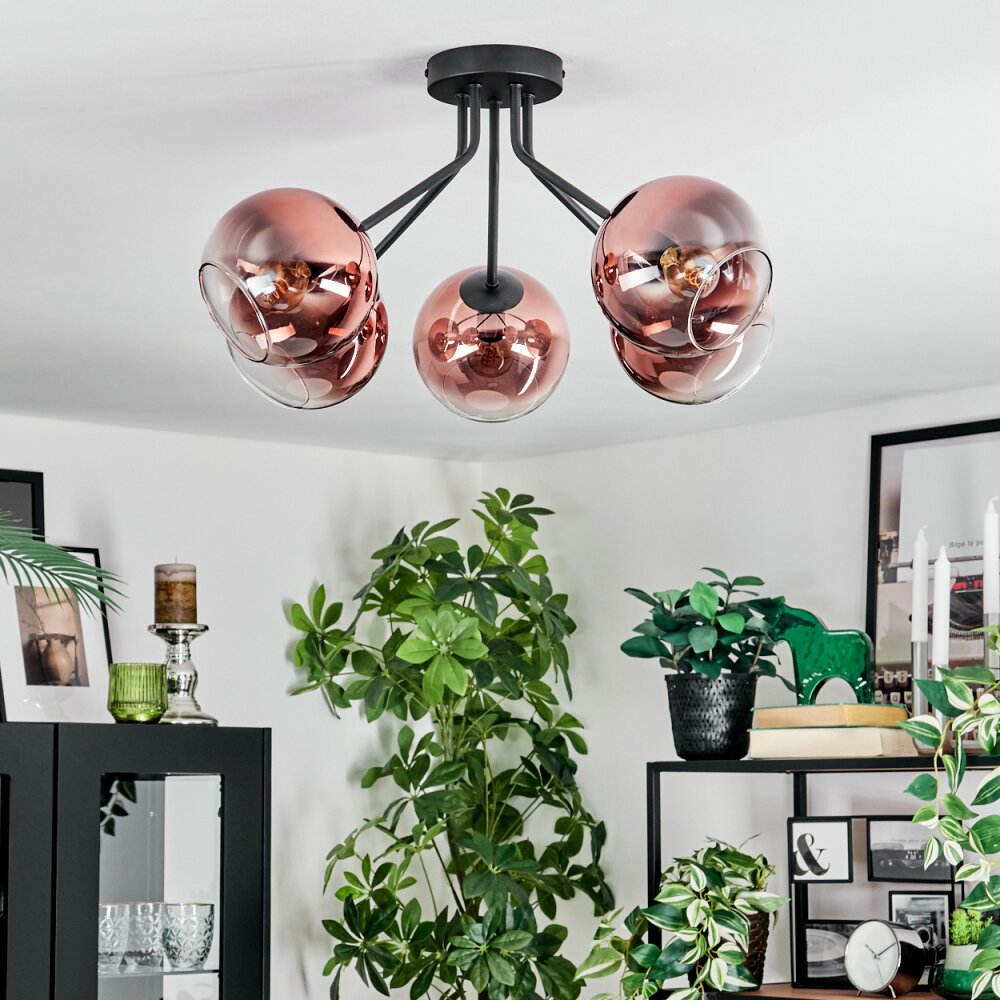 Koyoto Plafoniera, Lampada a sfera 52 cm Chiaro, Ramato, 5-Luci
