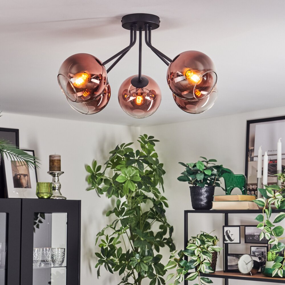 Koyoto Plafoniera, Lampada a sfera 52 cm Chiaro, Ramato, 5-Luci
