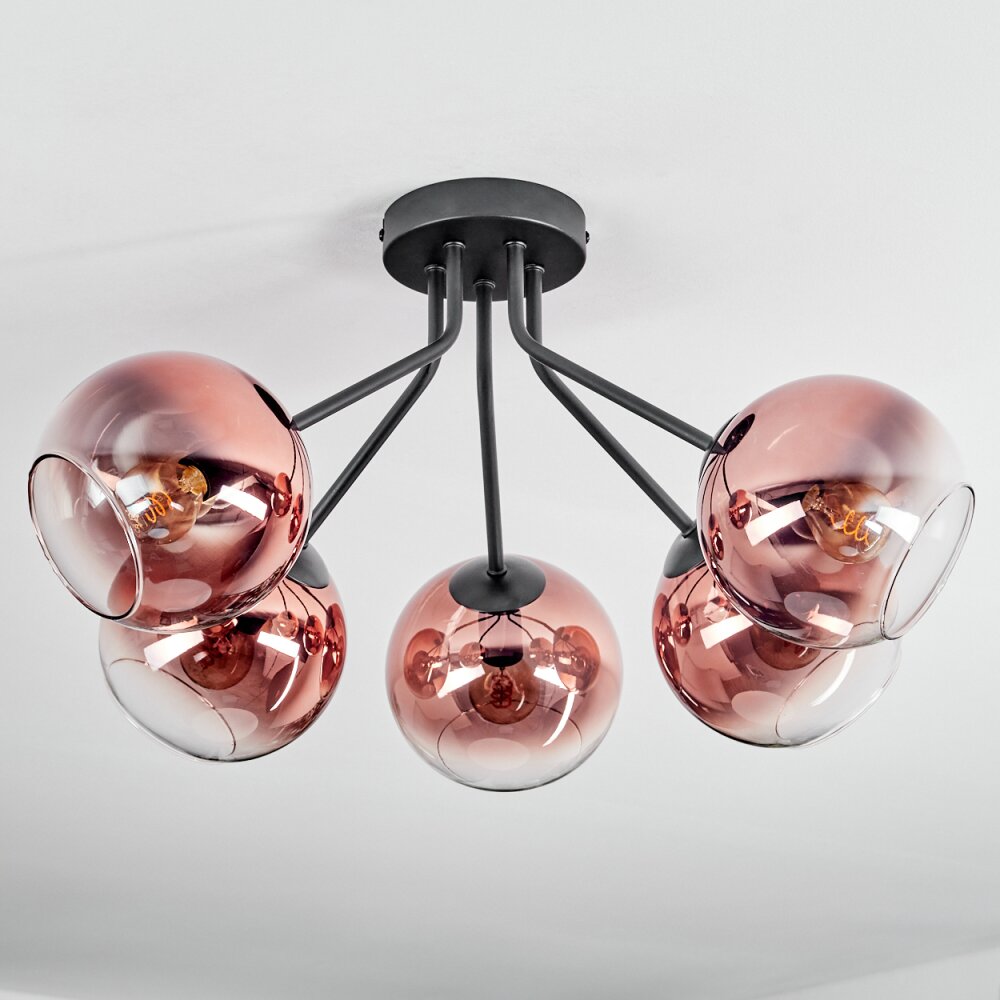 Koyoto Plafoniera, Lampada a sfera 52 cm Chiaro, Ramato, 5-Luci