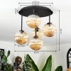 Chehalis Plafoniera, Lampada a sfera 45 cm Ambrato, 5-Luci