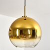 Koyoto Lampadario a sospensione, Lampada a sfera, Lampada a sospensione Oro, Nero, 1-Luce