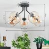 Koyoto Plafoniera, Lampada a sfera 52 cm Ambrato, Chiaro, 5-Luci