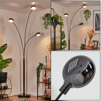 Nikkala Lampada da terra Cromo, Nero, 3-Luci