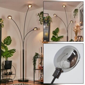 Nikkala Lampada da terra Cromo, Nero, 3-Luci