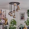 Koyoto Plafoniera, Lampada a sfera Cromo, Grigio fumo, 9-Luci