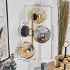 Ripoll Lampada a sfera, Applique Oro, Nero, 3-Luci