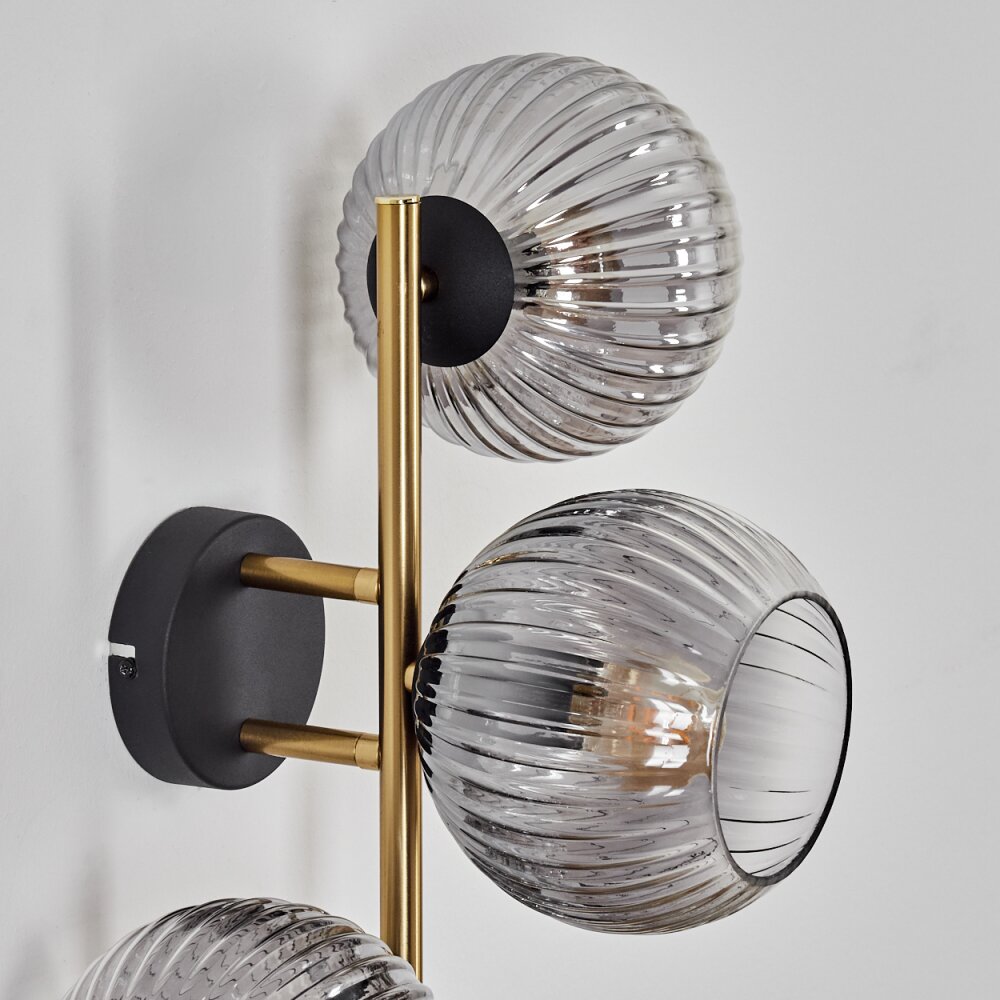 Koyoto Lampada a sfera, Applique Oro, Nero, 3-Luci