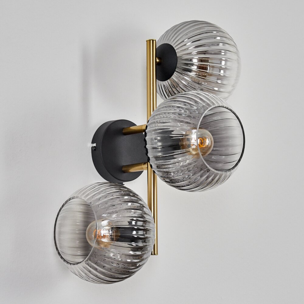Koyoto Lampada a sfera, Applique Oro, Nero, 3-Luci