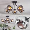 Gastor Plafoniera, Lampada a sfera 52 cm Cromo, Chiaro, Grigio fumo, 5-Luci