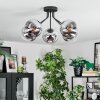 Gastor Plafoniera, Lampada a sfera 52 cm Cromo, Chiaro, Grigio fumo, 5-Luci