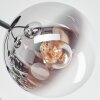 Gastor Plafoniera, Lampada a sfera 52 cm Cromo, Chiaro, Grigio fumo, 5-Luci
