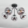Gastor Plafoniera, Lampada a sfera 52 cm Cromo, Chiaro, Grigio fumo, 5-Luci
