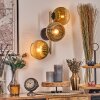 Koyoto Lampada a sfera, Applique 30 cm Oro, Nero, 3-Luci