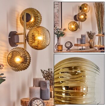 Ripoll Lampada a sfera, Applique Oro, Nero, 3-Luci Ripoll Lampada a sfera, Applique Oro, Nero, 3-Luci