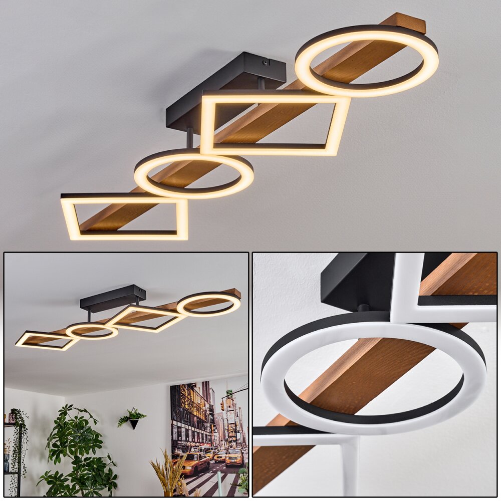 Tavon Plafoniera LED Legno scuro, Nero, 1-Luce main product photo