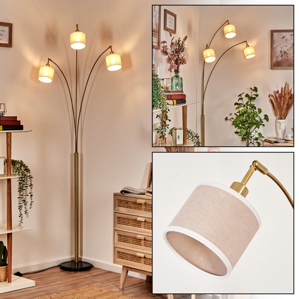 Bassagoda Lampada da terra Ottone, Nero, 3-Luci main product photo