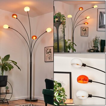 Nikkala Lampada da terra Cromo, Nero, 5-Luci