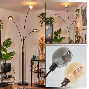 Nikkala Lampada da terra Cromo, Nero, 3-Luci