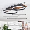 Cascada Plafoniera LED Marrone, Aspetto del legno, Nero, 1-Luce