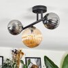 Chehalis Plafoniera, Lampada a sfera Ambrato, Cromo, Grigio fumo, 3-Luci