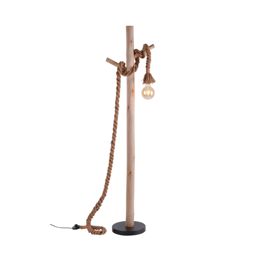 Leuchten-Direkt ROPE Lampada da terra Nero, 1-Luce