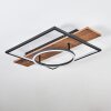 Pompu Plafoniera LED Marrone, Aspetto del legno, Nero, 1-Luce