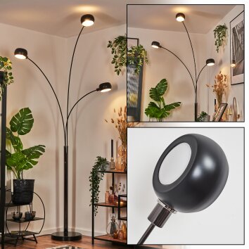 Nikkala Lampada da terra Cromo, Nero, 3-Luci