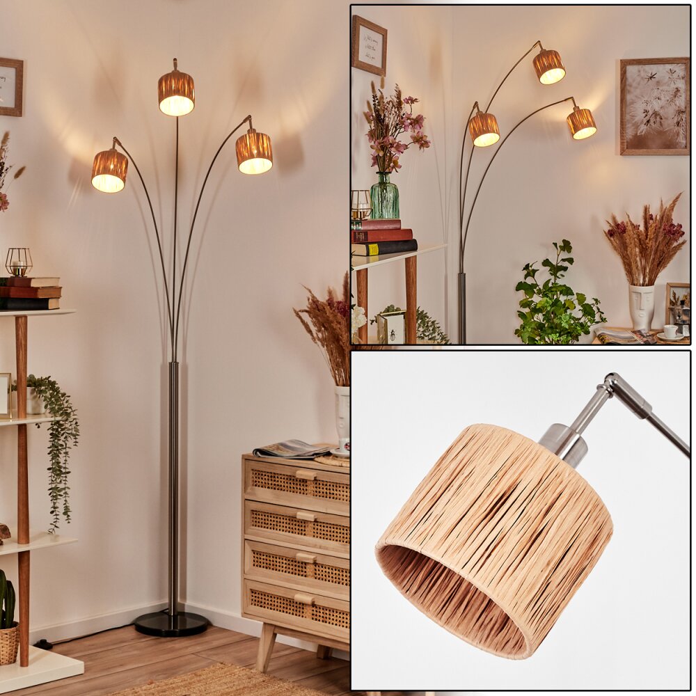 Granja Lampada da terra Nichel opaco, Nero, 3-Luci main product photo