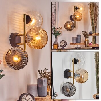 Ripoll Lampada a sfera, Applique Oro, Nero, 3-Luci
