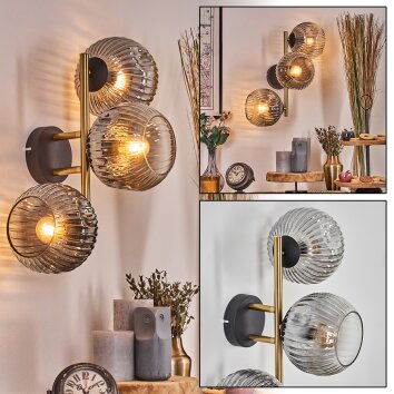 Ripoll Lampada a sfera, Applique Oro, Nero, 3-Luci