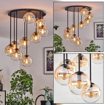 Gastor Plafoniera, Lampada a sfera 57 cm Ambrato, Chiaro, 9-Luci