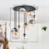 Gastor Plafoniera, Lampada a sfera 57 cm Ambrato, Chiaro, Grigio fumo, 9-Luci