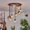Gastor Plafoniera, Lampada a sfera 57 cm Ambrato, Chiaro, Grigio fumo, 9-Luci