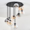 Gastor Plafoniera, Lampada a sfera 57 cm Ambrato, Chiaro, Grigio fumo, 9-Luci