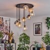 Gastor Plafoniera, Lampada a sfera 57 cm Ambrato, Chiaro, Grigio fumo, 9-Luci