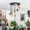 Gastor Plafoniera, Lampada a sfera 57 cm Ambrato, Chiaro, Grigio fumo, 9-Luci