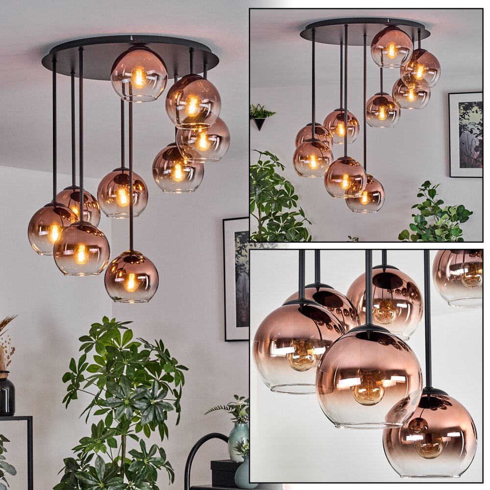 Koyoto Plafoniera, Lampada a sfera 57 cm Chiaro, Ramato, 9-Luci main product photo