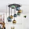 Koyoto Plafoniera, Lampada a sfera 57 cm Blu, Oro, Verde, 9-Luci