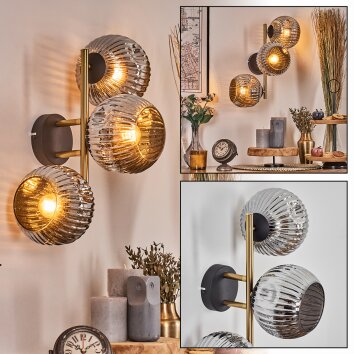 Ripoll Lampada a sfera, Applique Oro, Nero, 3-Luci Ripoll Lampada a sfera, Applique Oro, Nero, 3-Luci