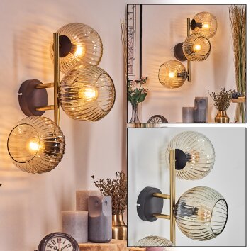 Ripoll Lampada a sfera, Applique Oro, Nero, 3-Luci