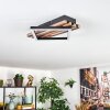 Ellekilde Plafoniera LED Marrone, Aspetto del legno, Nero, 1-Luce