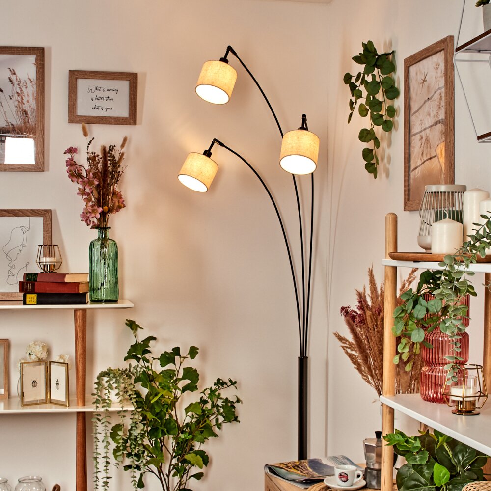 Bassagoda Lampada da terra Cromo, Nero, 3-Luci